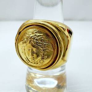 美品 ジャンニ ヴェルサーチ メデューサ ヴィンテージ リング 指輪 ゴールド GP 約16号