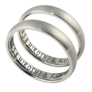 純チタンヘアライン加工 ペアリング【2個】 刻印無料 送料無料 ギフトボックス付き