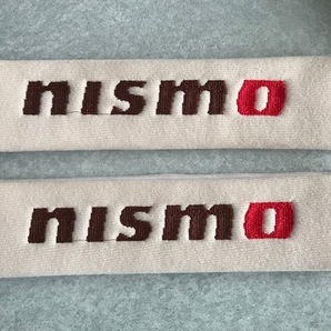 誰も持ってない?さり気なく目立つ! NISMO ニスモロゴ アイボリー色シートベルトカバー 送料0円! GTR マーチ オーラ ノート