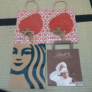 7袋 まとめ売りセット スタバショッパー ショップ袋 紙袋 スターバックス STARBUCKS リンツチョコ Lindt chocolate