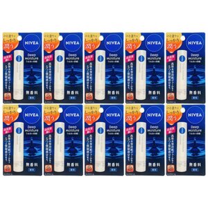 ニベア ディープモイスチャーリップ 無香料 2.2g 10個セット