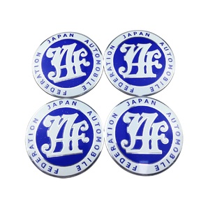 【ゆうパケット送料込】JAF(日本自動車連盟) エンブレム ホイールキャップステッカー 青色 4個セット 直径5.6cm
