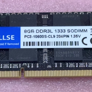 ☆MLLSE PC3L-10600S/DDR3L-1333 Samsungチップ 204Pin DDR3 SO-DIMM 8GB 動作品