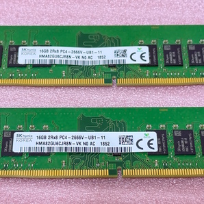 ∠SK hynix HMA82GU6CJR8N-VK 2枚セット - PC4-21300/DDR4-2666/PC4-2666V 288Pin DDR4 UDIMM 32GB(16GB x2) 動作品