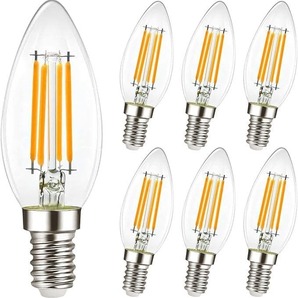 レトロ風 LED電球 C35 E17 40W相当 電球色 6個入