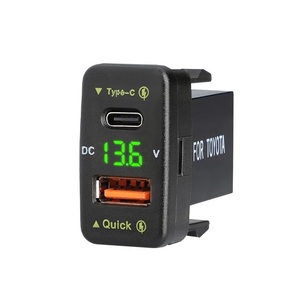 トヨタ Bタイプ イプサム ACM20系 H13.5~H21.12 LED:グリーン 電圧計 USB Type-C タイプC ポート QC3.0 充電 12V USBスイッチホール