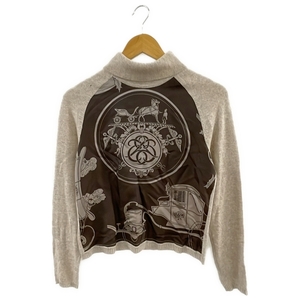 HERMES (エルメス) ★★ ③④ マルジェラ期 シルク切り替え タートルネックニット レディース ブラウン ー