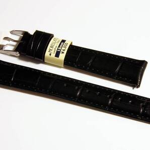 《送料サービス》 ラグ幅 18mm カーフ(アリゲーター型押し) モレラート サンバ 黒 クリッカー仕様