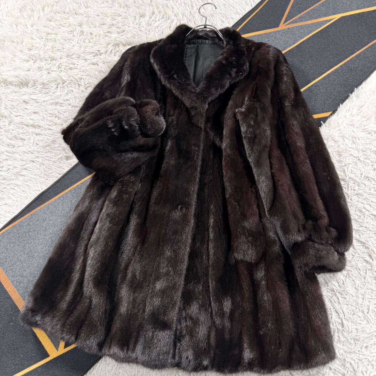 毛皮 ブラックグラマ MINK ミンク セミロング ダークブラウン コート F 楽天市場】極美品☆BLACKGLAMA ブラックグラマ MINK ミンク 本毛皮