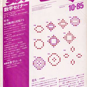 数学セミナー 1985年10月1日発行 第25号通巻287号 特集:応用数理は変貌する 日本評論社