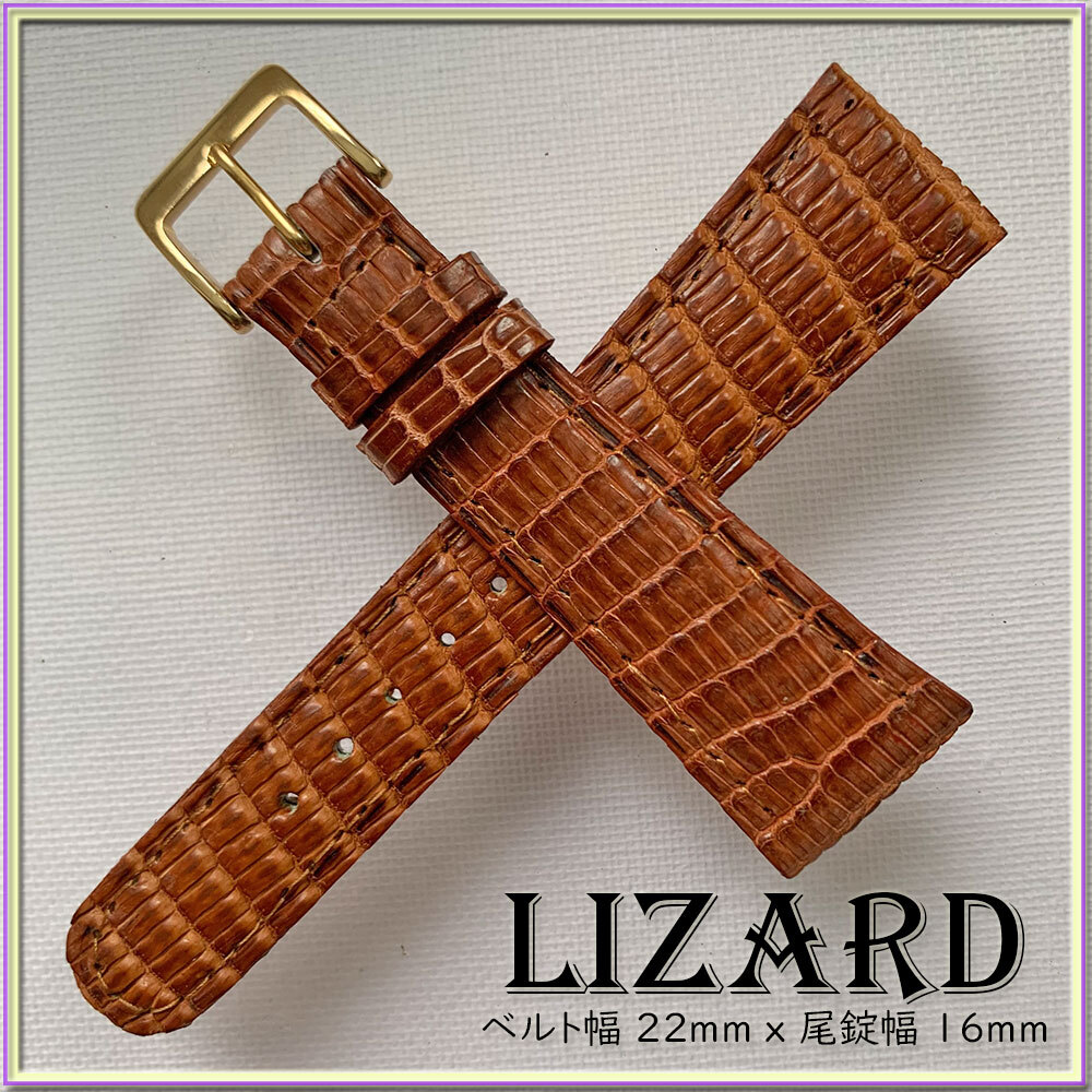 SALE！２２mm リザード 本革 トカゲ革 高級ライン １点物 イタリアンブラ