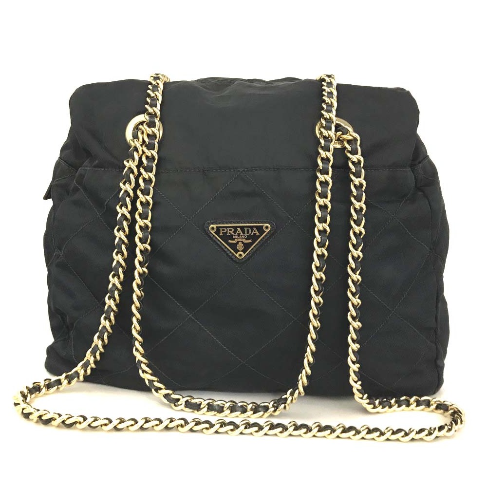 Yahoo!オークション -「prada プラダ ナイロン チェーンショルダー