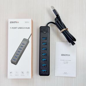 iDsonix 7ポート USBハブ 3.0 高速5Gbps データ送信 USBマルチポート アダプタ PC フラッシュドライブWindows/XPS/Mac OS/Linux 用( 1m )