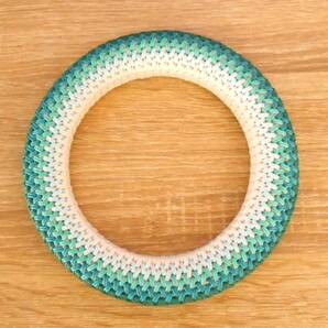 ★弓道 工芸品 籐&クラフト細工 弦巻(大) エメラルド系グラデーション/905★