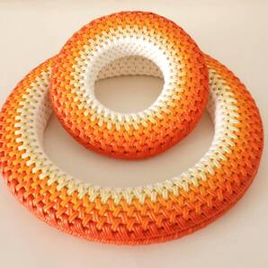 ★弓道 弦巻(大小2点セット)籐&クラフト細工 柑橘系グラデーション/W010★