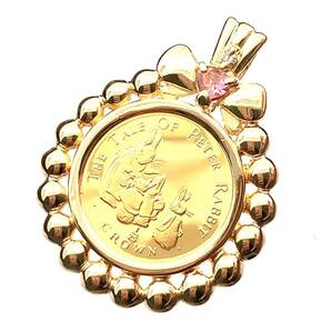 23804 ピーターラビット金貨 ジブラルタル エリザベス女王 1/25オンス 1994年 3.6g K18/24 純金 Gold ペンダントトップ