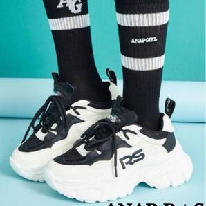 ANAP R+S ANAPGIRL アナップガール 厚底スニーカー RS リラスポ ダッドスニーカー ブラック ホワイト スニーカー M 23cm~23.5㎝ 未使用