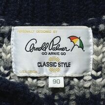 Arnold Palmer アーノルドパーマー GO ARNIE GO クラシックスタイル カウチン セーター 紺×灰 トナカイ 子供90cm 美品 管理C677_画像4