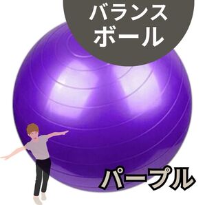 バランスボール 紫 パープル トレーニング ヨガボール 55cm 体幹 産後 子ども ヨガ 筋トレ フィットネス