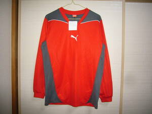 プーマ 長袖シャツ赤×グレー Mサイズ