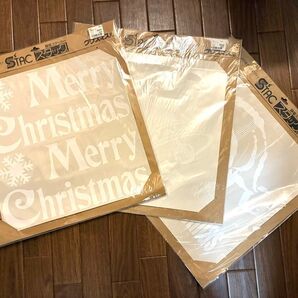 静電ステッカー スタック クリスマス用 サンタクロース ベル 雪の結晶 文字 ウォールステッカー 静電気 のり無し