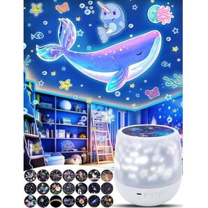 21種類投影フィルム プラネタリウム 家庭用 本格的 ナイトライト 360度回転 子供