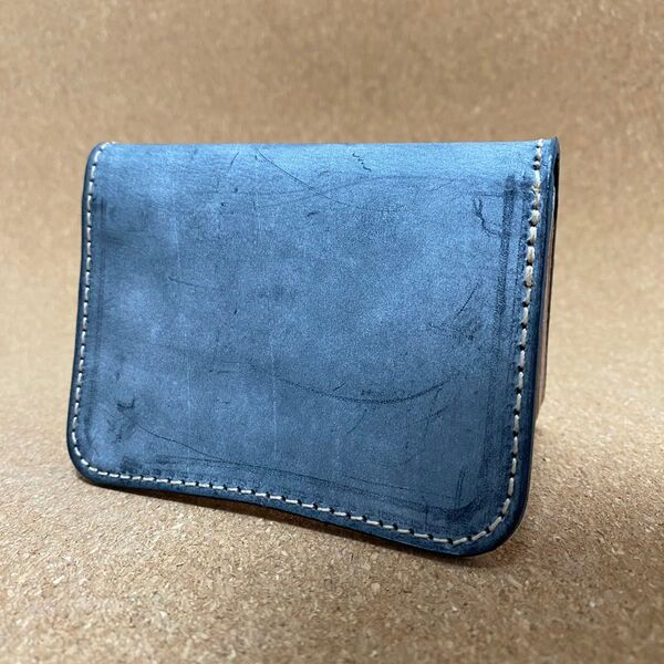 ブライドルレザー ブラック 小銭入れ 二つ折り財布 コンパクト財布 コインケース メンズ レディース 本革