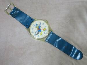  super rare Donald Duck. wristwatch type large wall clock ( total length 66cm) the first period. quartz 70 period actual work goods 