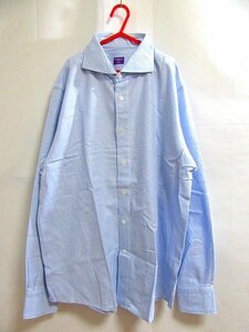 f7064n フランクリンミルズ FRANKLIN MILLS 長袖コットンシャツ 43 薄水色系 Yシャツ オフィスカジュアル