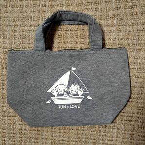 RUN&LOVE ミニトートバッグ グレー