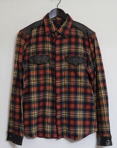 roar/ Roar leather switch Wolf Cross gun z/ two number . gun check flannel shirt 