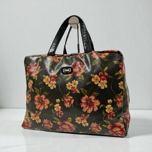 美品 フェイラー 花柄 トートバッグ ファスナー ボストンバッグ A4収納可