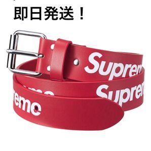 Supreme Repeat Leather Belt レッド