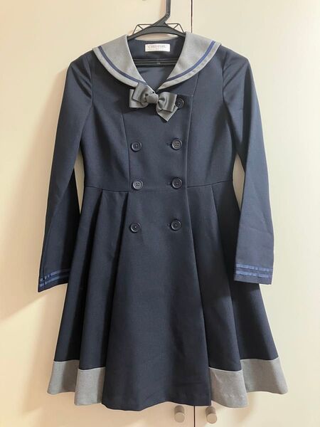 ショパン 150 フォーマルワンピース 卒業式 卒服 女の子 女児 キッズ セレモニースーツ ネイビー 長袖 発表会 セーラー