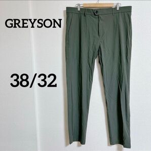 レア GREYSON グレイソン【38/32】オリーブグリーン スラックス 緑