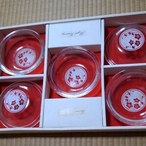 桔梗柄のガラス食器