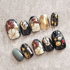 No.2032 現品販売!ネイルチップ ショート 成人式卒業式袴着物和柄振袖