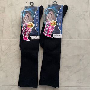 新品 SUPER SOX スーパーソックス オカモト ハイソックス 24-26cm ブラック 2足セット