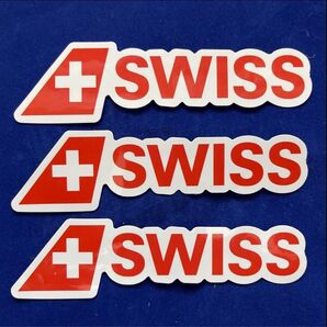 【新品・未使用】スイス航空 ステッカー 防水 3枚組