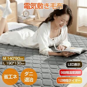 電気毛布 電熱敷き布団 シングル タイマー 140×80cm 省エネ ダニ防止 ホットカーペット フランネル 足元 速暖
