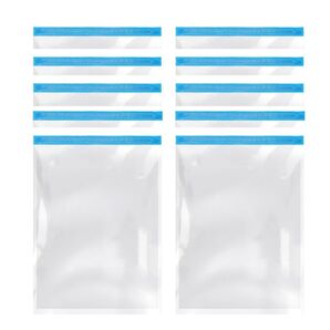 ;6421;FNK; 真空パック袋 10枚セット 食品保存袋 密閉袋 クリア ブルー