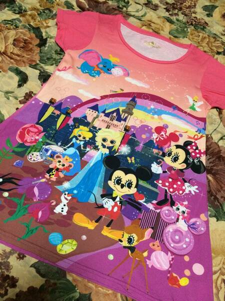 服 トップス ★ HONG KONG DISNEY LAND 香港ディズニーランド ピンク プリンセス ダッフィー シェリーメイ Ｔシャツ ティシャツ ワンピース