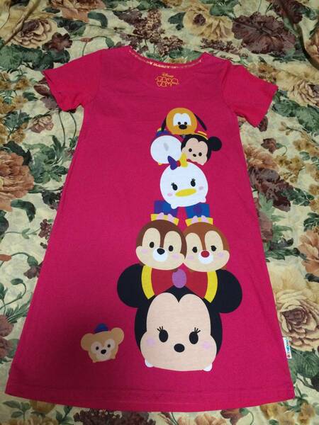 服 トップス ★ 香港ディズニーランド ツムツム HONGKONG DISNEY LAND チェリー ピンク Ｔシャツ ティシャツ ワンピース チュニック 半袖