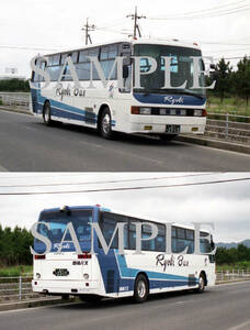 Ｆ【バス写真】Ｌ版２枚　両備バス　エアロバス　貸切車