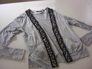  beautiful goods And A biju- attaching cardigan gray 38