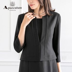 東京ソワール アクアスキュータム 礼服喪服 ワンピース 9号 ブラックフォーマル セットアップ風