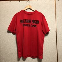 ＹＫ－９５５ ミリタリー系 米軍 Ｔシャツ ※ダメージ品 半袖 アメリカ 海兵隊 USMC 放出品 XLサイズ SINGLE MARINE PROGRAM Okinawa Japan_画像1