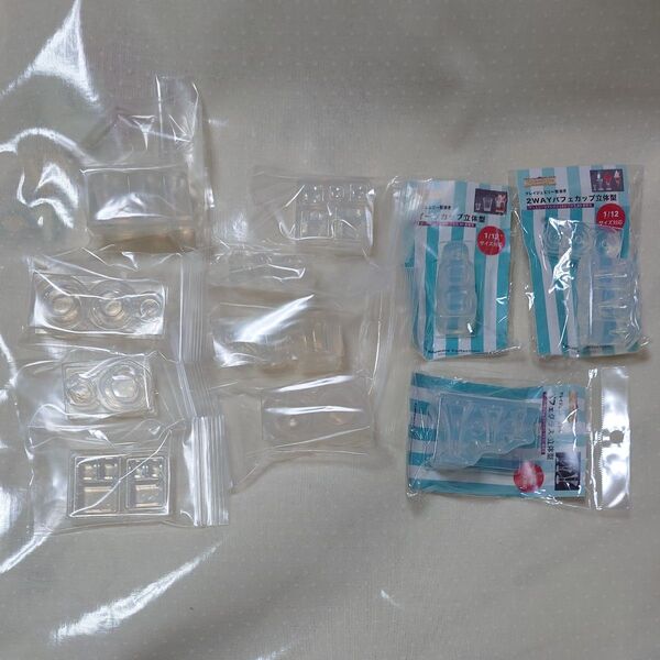 【まとめ売り】 ミニチュアフード シリコンモールド 立体型 レジン 樹脂粘土 食器 グラス 皿 ケーキドーム ココット マグカップ