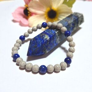 104o2 北投石 ラピスラズリブレスレット ラジウム鉱石 ホルミシス効果パワーストーン 天然石ブレスレット