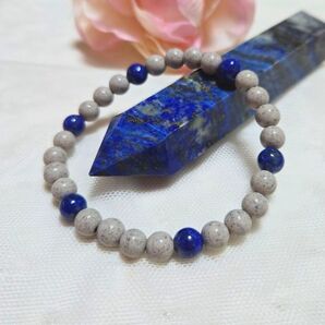 81o2 北投石 ラピスラズリブレスレットラジウム鉱石 ホルミシス効果